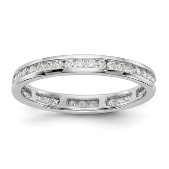 14k White Gold 1/2 carat Lab Grown Diamond VS/SI+ G+ Complete Channel Set Size 4 Eternity Band - Birthstone Company