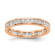 14k Rose Gold 1 carat Lab Grown Diamond VS/SI+ G+ Complete Channel Set Size 4 Eternity Band - Birthstone Company