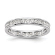 14K White Gold Lab Grown Diamond Polished 1ct Channel Set Eternity Band