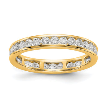 14k 1 carat Lab Grown Diamond VS/SI+ G+ Complete Channel Set Size 4 Eternity Band - Birthstone Company
