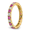 14K Lab Grown Diamond VS/SI GH & Cr Pink Sapp Eternity Band
