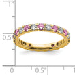 14K Lab Grown Diamond VS/SI GH & Cr Pink Sapp Eternity Band