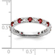 14K White Gold Lab Grown Diamond VS/SI GH & Cr Ruby Eternity Band