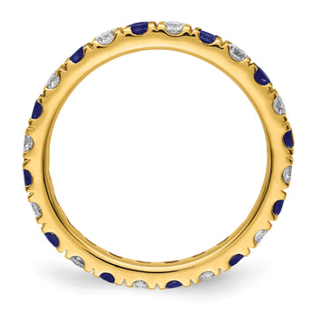14K Lab Grown Diamond VS/SI GH & Cr Blue Sapp Eternity Band - Birthstone Company