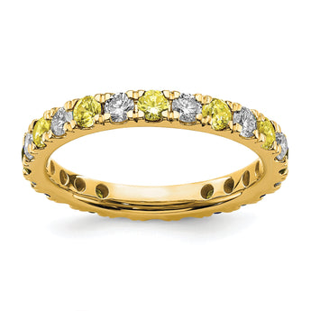 14K Lab Grown Diamond VS/SI GH & Cr Yellow Sapp Eternity Band - Birthstone Company