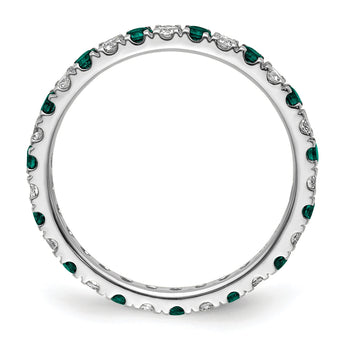 14K White Gold Lab Grown Dia VS/SI GH & Cr Alexandrite Eternity B - Birthstone Company