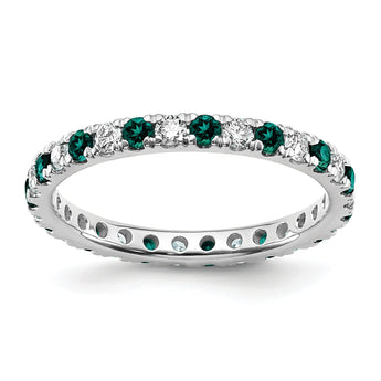14K White Gold Lab Grown Dia VS/SI GH & Cr Alexandrite Eternity B - Birthstone Company