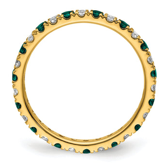 14K Lab Grown Diamond VS/SI GH & Cr Alexandrite Eternity Band - Birthstone Company
