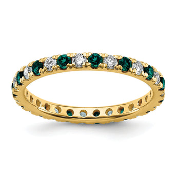 14K Lab Grown Diamond VS/SI GH & Cr Alexandrite Eternity Band - Birthstone Company