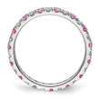 14K White Gold Lab Grown Dia VS/SI GH & Cr Pink Sapp Eternity Ban