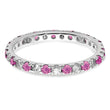 14K White Gold Lab Grown Dia VS/SI GH & Cr Pink Sapp Eternity Ban