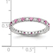 14K White Gold Lab Grown Dia VS/SI GH & Cr Pink Sapp Eternity Ban