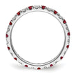 14K White Gold Lab Grown Diamond VS/SI GH & Cr Ruby Eternity Band