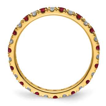 14K Lab Grown Diamond VS/SI GH & Cr Ruby Eternity Band