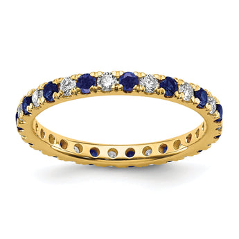 14K Lab Grown Diamond VS/SI GH & Cr Blue Sapp Eternity Band