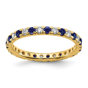 14K Lab Grown Diamond VS/SI GH & Cr Blue Sapp Eternity Band - Birthstone Company