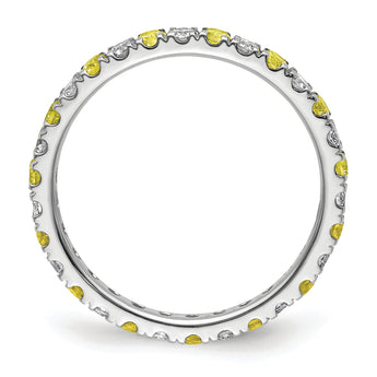 14K White Gold Lab Grown Dia VS/SI GH & Cr Yellow Sapp Eternity B - Birthstone Company