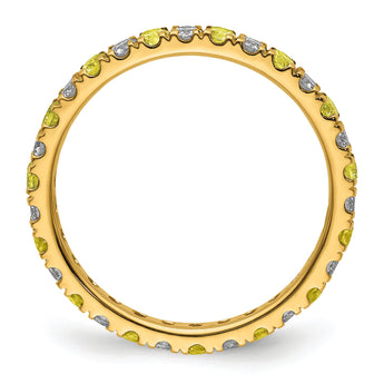 14K Lab Grown Diamond VS/SI GH & Cr Yellow Sapp Eternity Band - Birthstone Company