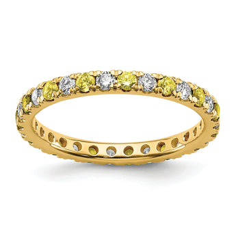 14K Lab Grown Diamond VS/SI GH & Cr Yellow Sapp Eternity Band - Birthstone Company