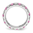 14K White Gold Lab Grown Dia VS/SI GH & Cr Pink Sapp Eternity Ban