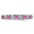 14K White Gold Lab Grown Dia VS/SI GH & Cr Pink Sapp Eternity Ban