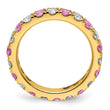 14K Lab Grown Diamond VS/SI GH & Cr Pink Sapp Eternity Band - Birthstone Company