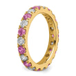 14K Lab Grown Diamond VS/SI GH & Cr Pink Sapp Eternity Band - Birthstone Company