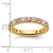 14K Lab Grown Diamond VS/SI GH & Cr Pink Sapp Eternity Band - Birthstone Company