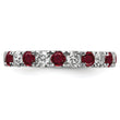 14k White Gold 1 carat Lab Grown Diamond VS/SI+ G+ and Lab Created Ruby Size 4 Eternity Band - Birthstone Company