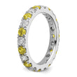 14k White Gold 1 carat Lab Grown Diamond VS/SI+ G+ and Lab Created Ruby Size 4 Eternity Band - Birthstone Company