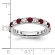 14k White Gold 1 carat Lab Grown Diamond VS/SI+ G+ and Lab Created Ruby Size 4 Eternity Band - Birthstone Company