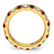 14k 1 carat Lab Grown Diamond VS/SI+ G+ and Lab Created Ruby Size 4 Eternity Band - Birthstone Company