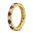 14k 1 carat Lab Grown Diamond VS/SI+ G+ and Lab Created Ruby Size 4 Eternity Band - Birthstone Company