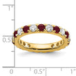 14k 1 carat Lab Grown Diamond VS/SI+ G+ and Lab Created Ruby Size 4 Eternity Band - Birthstone Company