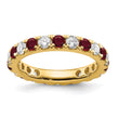 14k 1 carat Lab Grown Diamond VS/SI+ G+ and Lab Created Ruby Size 4 Eternity Band - Birthstone Company