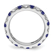 14K White Gold Lab Grown Dia VS/SI GH & Cr Blue Sapp Eternity Ban - Birthstone Company