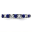 14K White Gold Lab Grown Dia VS/SI GH & Cr Blue Sapp Eternity Ban - Birthstone Company
