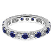 14K White Gold Lab Grown Dia VS/SI GH & Cr Blue Sapp Eternity Ban - Birthstone Company