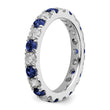 14K White Gold Lab Grown Dia VS/SI GH & Cr Blue Sapp Eternity Ban - Birthstone Company