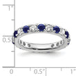 14K White Gold Lab Grown Dia VS/SI GH & Cr Blue Sapp Eternity Ban - Birthstone Company