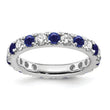 14K White Gold Lab Grown Dia VS/SI GH & Cr Blue Sapp Eternity Ban - Birthstone Company