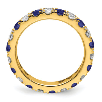 14K Lab Grown Diamond VS/SI GH & Cr Blue Sapp Eternity Band - Birthstone Company