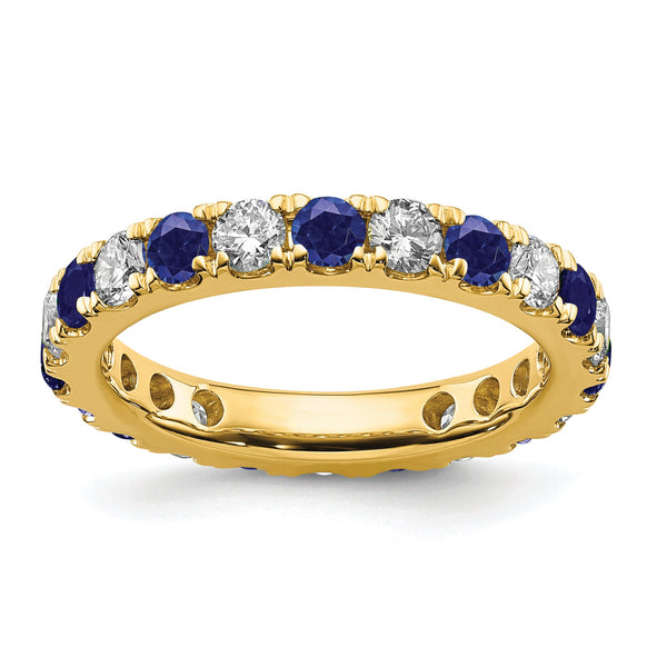 14K Lab Grown Diamond VS/SI GH & Cr Blue Sapp Eternity Band