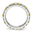 14K White Gold Lab Grown Dia VS/SI GH & Cr Yellow Sapp Eternity B - Birthstone Company