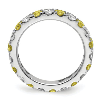 14K White Gold Lab Grown Dia VS/SI GH & Cr Yellow Sapp Eternity B - Birthstone Company
