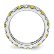 14K White Gold Lab Grown Dia VS/SI GH & Cr Yellow Sapp Eternity B
