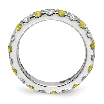 14K White Gold Lab Grown Dia VS/SI GH & Cr Yellow Sapp Eternity B