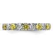 14K White Gold Lab Grown Dia VS/SI GH & Cr Yellow Sapp Eternity B - Birthstone Company