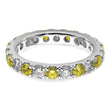 14K White Gold Lab Grown Dia VS/SI GH & Cr Yellow Sapp Eternity B - Birthstone Company