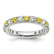 14K White Gold Lab Grown Dia VS/SI GH & Cr Yellow Sapp Eternity B